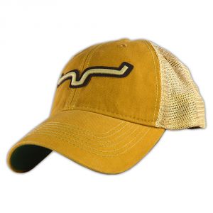 Kimes Ranch Vintage Trucker Horns Applique Mustard Snapback Hat 